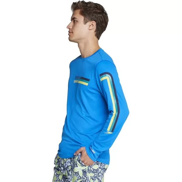 Speedo Mens Uv Swim Shirt Graphic Long Sleeve TeeBlue Lemonade