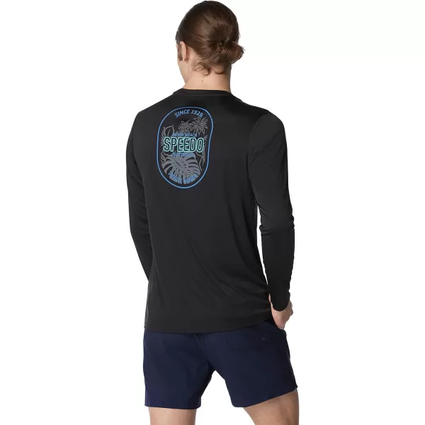 Speedo Mens Uv Swim Shirt Graphic Long Sleeve TeeBondi Anthracite