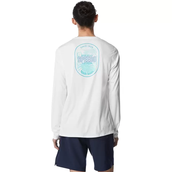 Speedo Mens Uv Swim Shirt Graphic Long Sleeve TeeBondi Bright White