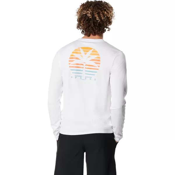 Speedo Mens Uv Swim Shirt Graphic Long Sleeve TeeBright White