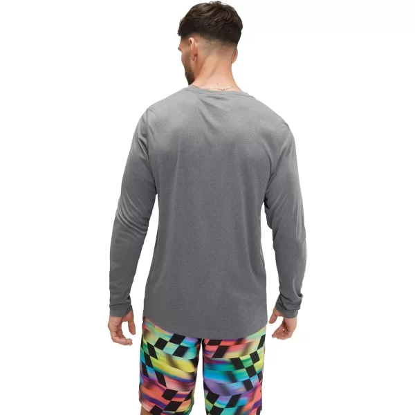 Speedo Mens Uv Swim Shirt Graphic Long Sleeve TeeStacked Logo Anthracite