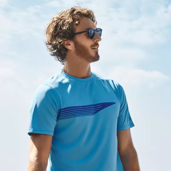 Speedo Mens Uv Swim Shirt Graphic Short Sleeve TeeEthereal Blue