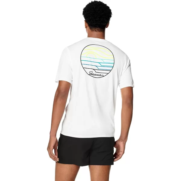 Speedo Mens Uv Swim Shirt Graphic Short Sleeve TeeHorizon Bright White