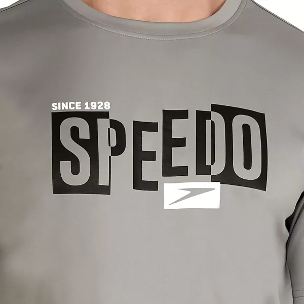Speedo Mens Uv Swim Shirt Graphic Short Sleeve TeeLettered Monument