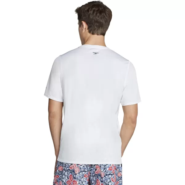 Speedo Mens Uv Swim Shirt Graphic Short Sleeve TeeNew White