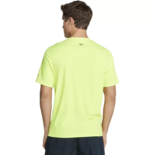 Speedo Mens Uv Swim Shirt Graphic Short Sleeve TeeSafety Yellow