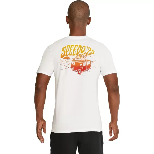 Speedo Mens Uv Swim Shirt Graphic Short Sleeve TeeVan White Eco