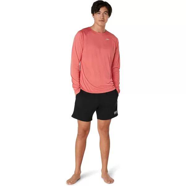 Speedo Mens Uv Swim Shirt Long Sleeve Fitness RashguardHigh Risk Red