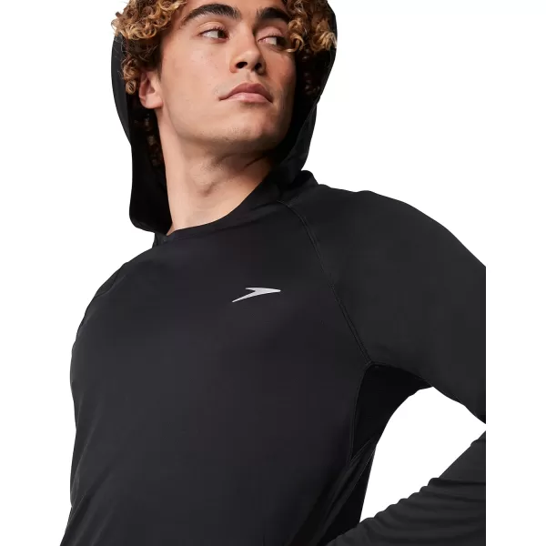 Speedo Mens Uv Swim Shirt Long Sleeve Fitness RashguardHooded Anthracite