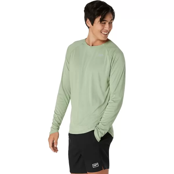 Speedo Mens Uv Swim Shirt Long Sleeve Fitness RashguardLoden Frost