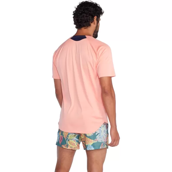 Speedo Mens Uv Swim Shirt Short Sleeve Fitness RashguardCupid Coral