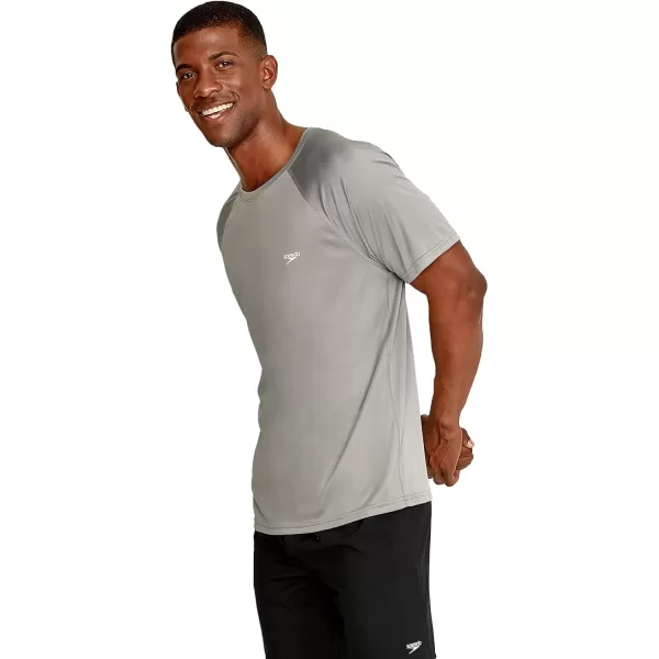 Speedo Mens Uv Swim Shirt Short Sleeve Regular Fit SolidMonument