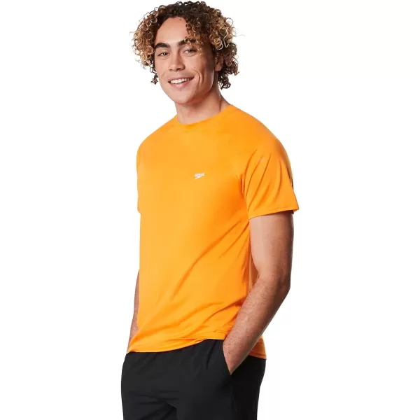 Speedo Mens Uv Swim Shirt Short Sleeve Regular Fit SolidOriole