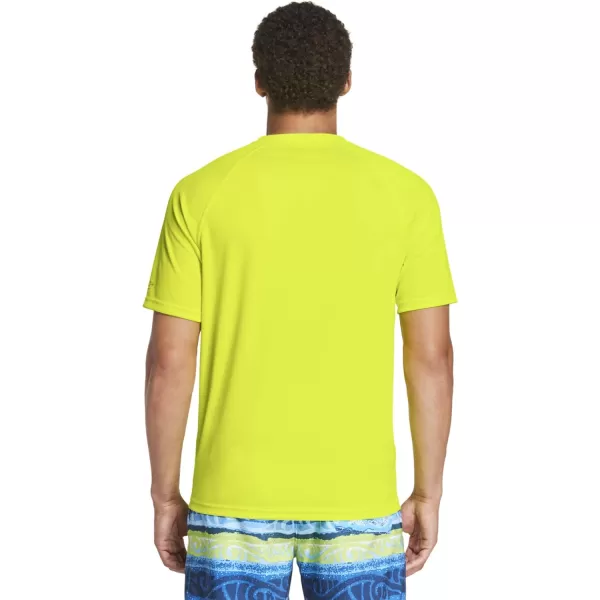 Speedo Mens Uv Swim Shirt Short Sleeve Regular Fit SolidSafety Yellow