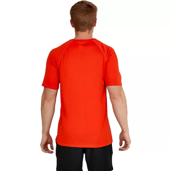 Speedo Mens Uv Swim Shirt Short Sleeve Regular Fit SolidSpicy Orange