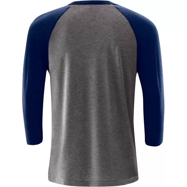 Speedo TShirt 34 Sleeve Crew Neck Baseball TeeSpeedo Navy