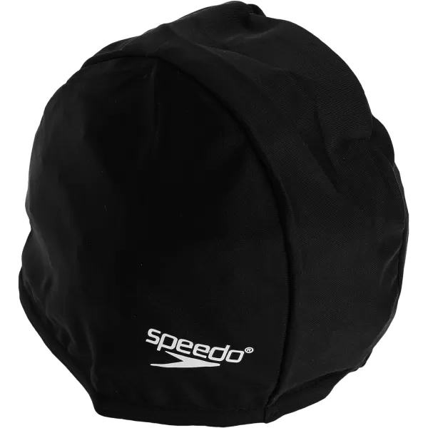 Speedo Unisex Swim Cap Fabric Comfort Cap SolidSpeedo Black