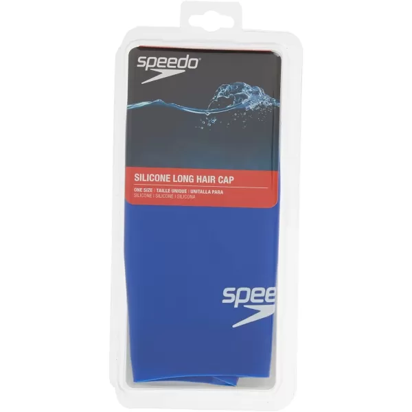 Speedo UnisexAdult Swim Cap Silicone Long HairBlue