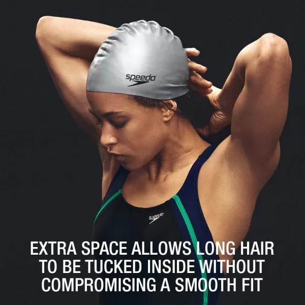 Speedo UnisexAdult Swim Cap Silicone Long HairSpeedo Black