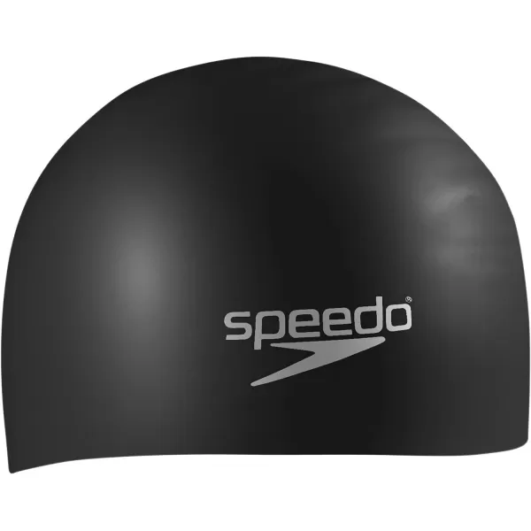 Speedo UnisexAdult Swim Cap Silicone Long HairSpeedo Black w Clear Hydrospex Goggle