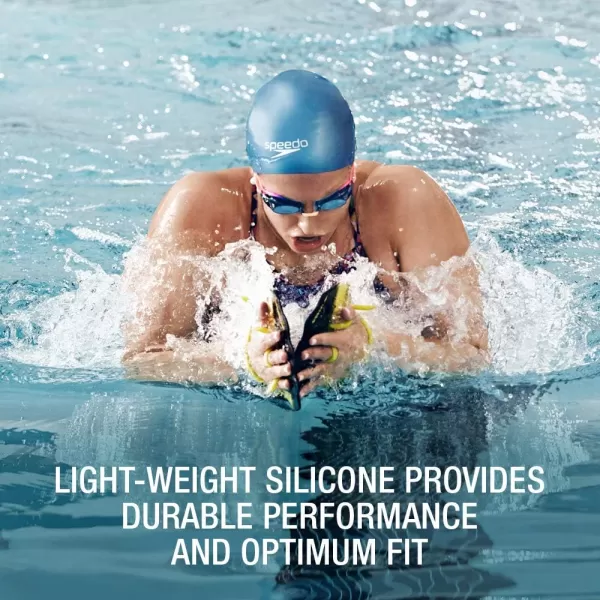 Speedo UnisexAdult Swim Cap Silicone Long HairWhite