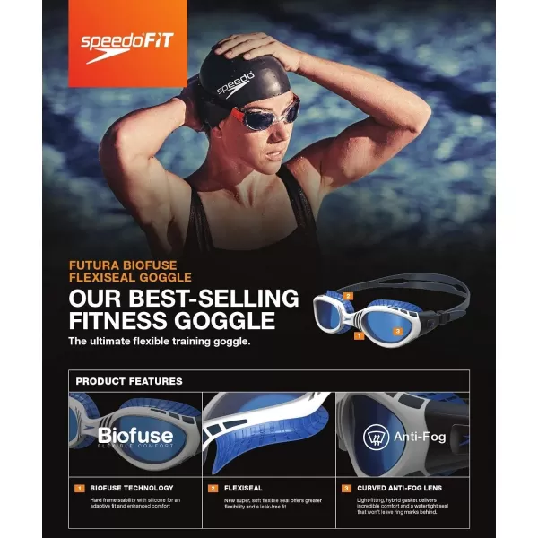 Speedo UnisexAdult Swim Goggle Biofuse 20Lava Red