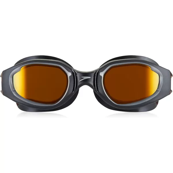 Speedo UnisexAdult Swim Goggles Hydro ComfortMirrored BlackAmber