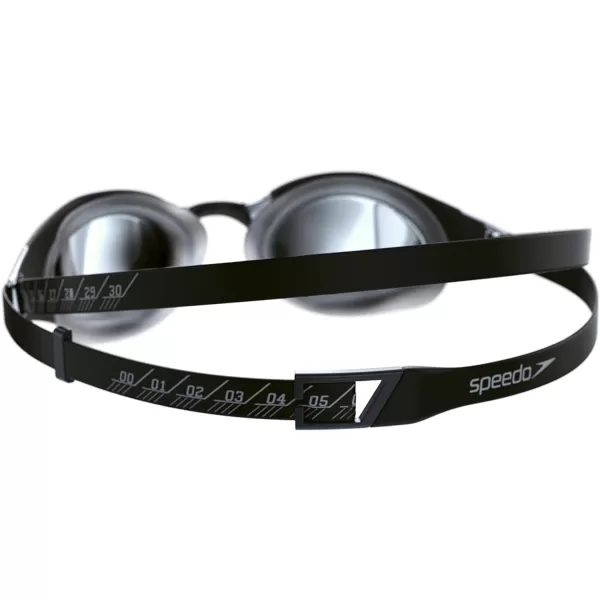 Speedo UnisexAdult Swim Goggles Mirrored Fastskin Hyper EliteBlackOxid GreyChrome