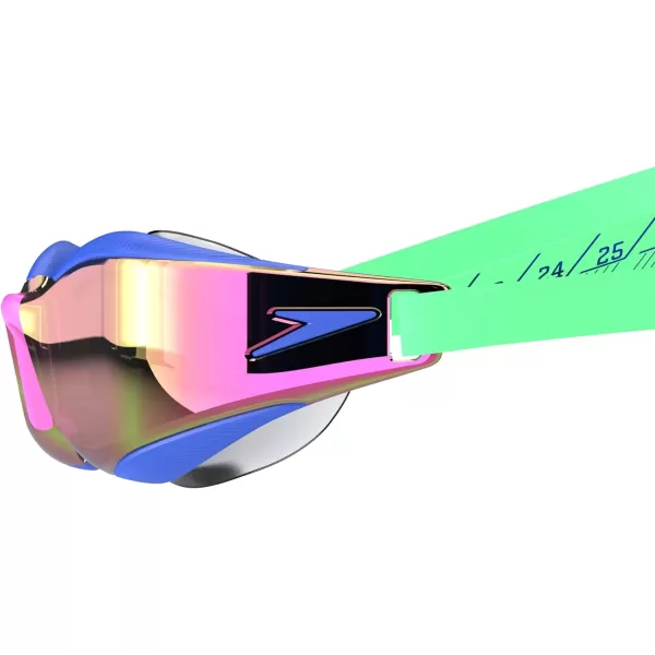 Speedo UnisexAdult Swim Goggles Mirrored Fastskin Hyper EliteGreen GlowCobalt PopOrchid ShineRuby
