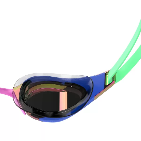Speedo UnisexAdult Swim Goggles Mirrored Fastskin Hyper EliteGreen GlowCobalt PopOrchid ShineRuby