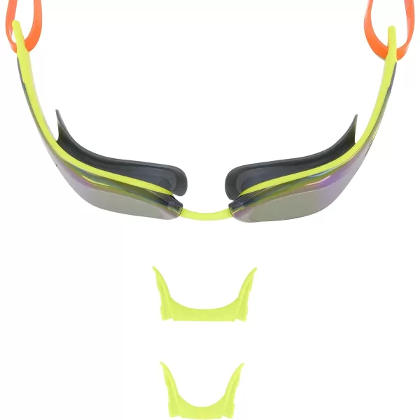 Speedo UnisexAdult Swim Goggles Mirrored Fastskin Pure FocusSalsoAtomic LimeViolet Gold