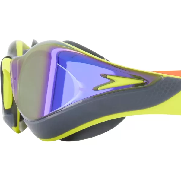 Speedo UnisexAdult Swim Goggles Mirrored Fastskin Pure FocusSalsoAtomic LimeViolet Gold