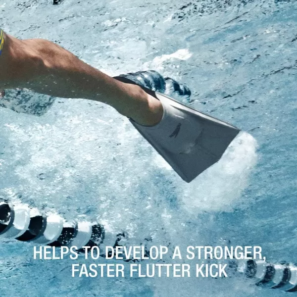 Speedo UnisexAdult Swim Training Fins Silicone Short BladeBlackGrey