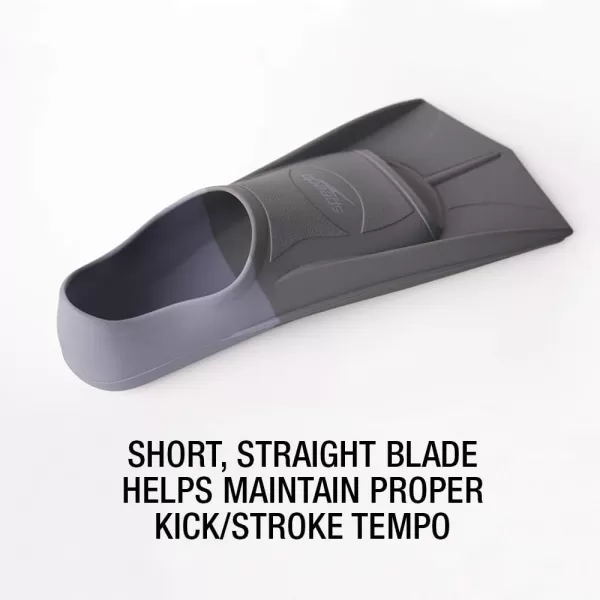 Speedo UnisexAdult Swim Training Fins Silicone Short BladeGreenGrey