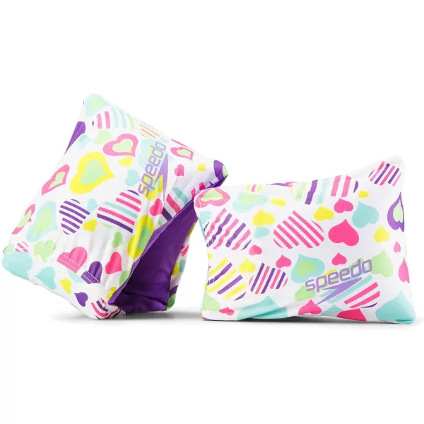 Speedo UnisexChild Swim Arm Bands Begin to SwimWhite Multi Heart