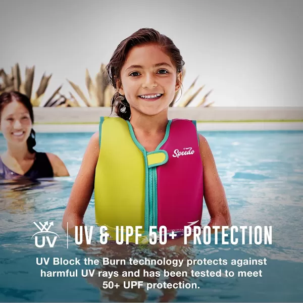 Speedo UnisexChild Swim Flotation Classic Life Vest Begin to Swim UPF 50Purple Printed