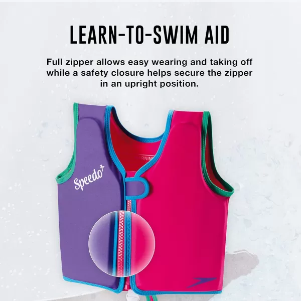 Speedo UnisexChild Swim Flotation Classic Life Vest Begin to Swim UPF 50Purple Printed