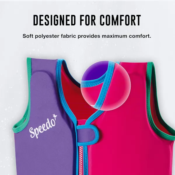 Speedo UnisexChild Swim Flotation Classic Life Vest Begin to Swim UPF 50Purple Printed