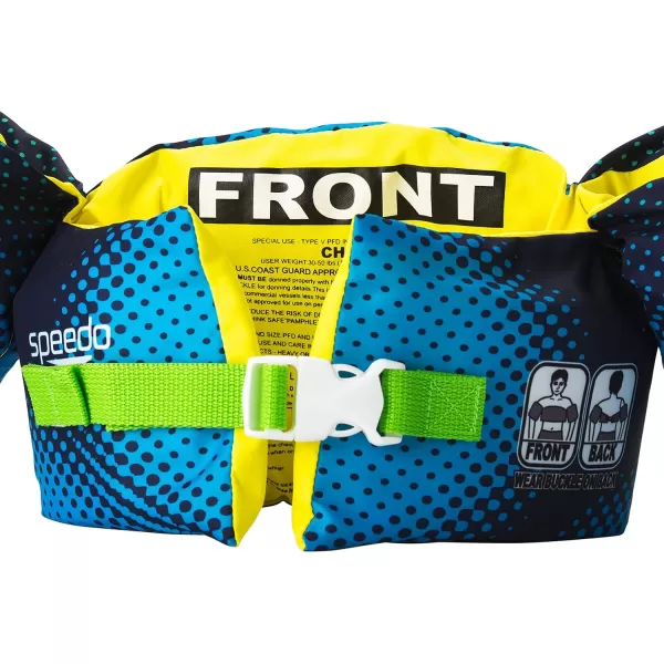 Speedo UnisexChild Swim Flotation Life VestPeacoatBlue Digi Spots