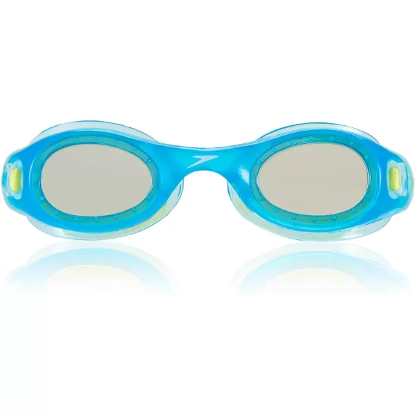 Speedo UnisexChild Swim Goggles Hydrospex Bungee Junior Ages 38Cyan BlueGrey