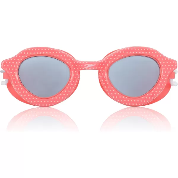 Speedo UnisexChild Swim Goggles Sunny G Ages 38Georgia Peach DotCeleste