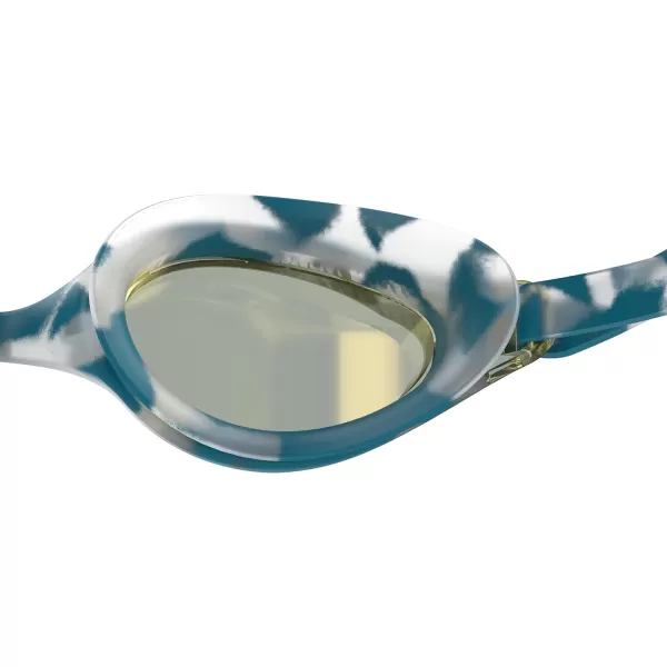 Speedo Unisexchild Swim Goggles Junior Hyper Flyer Ages 614Cry TealIcy White Mirrored