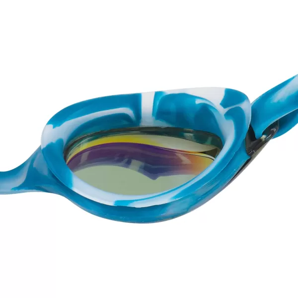 Speedo Unisexchild Swim Goggles Junior Hyper Flyer Ages 614Cry TealIcy White Mirrored