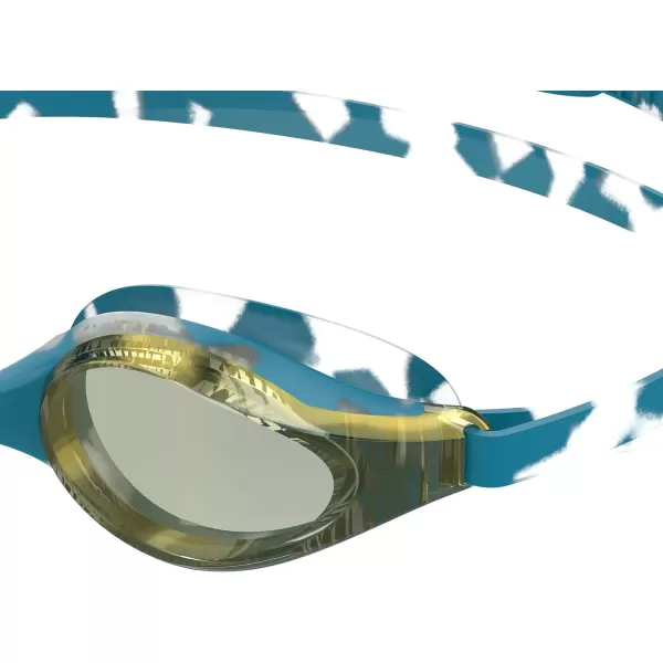Speedo Unisexchild Swim Goggles Junior Hyper Flyer Ages 614Cry TealIcy White Mirrored