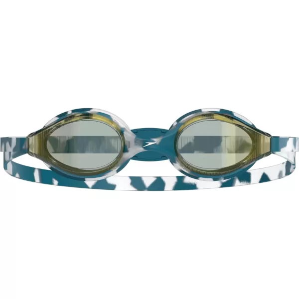Speedo Unisexchild Swim Goggles Junior Hyper Flyer Ages 614Cry TealIcy White Mirrored
