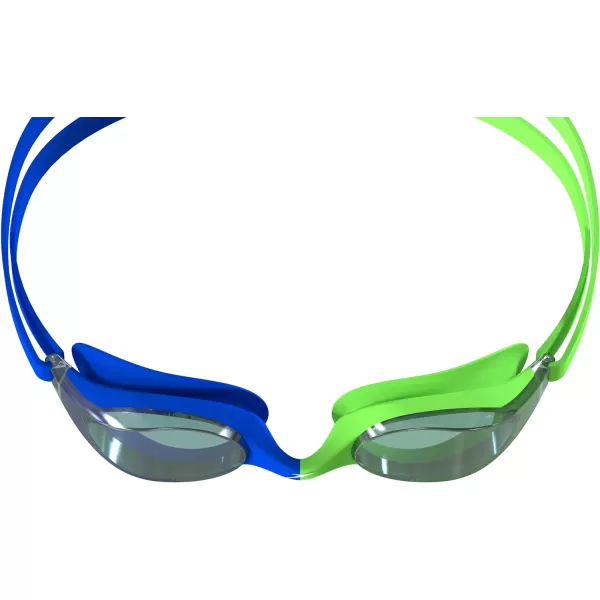 Speedo Unisexchild Swim Goggles Junior Hyper Flyer Ages 614Lumo GreenJadeSilver Ltd Mirrored