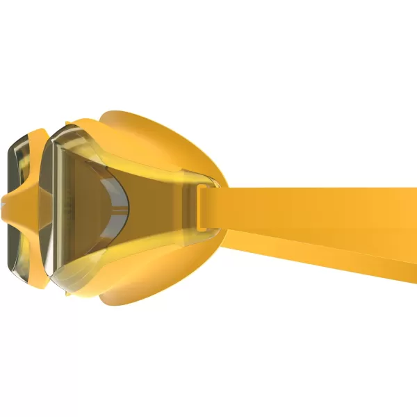 Speedo Unisexchild Swim Goggles Junior Hyper Flyer Ages 614Tlat Bright Gold SteelGoldmirror