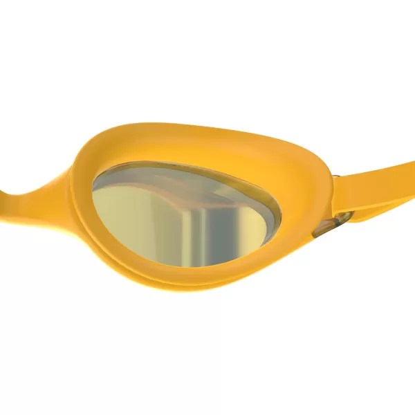 Speedo Unisexchild Swim Goggles Junior Hyper Flyer Ages 614Tlat Bright Gold SteelGoldmirror