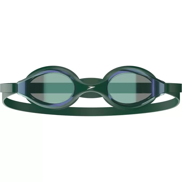 Speedo Unisexchild Swim Goggles Junior Hyper Flyer Ages 614Tlat Dark Green SteelIrismirror