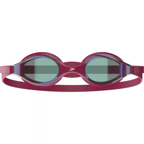 Speedo Unisexchild Swim Goggles Junior Hyper Flyer Ages 614Tlat Dark Maroon SteelCrimsonm